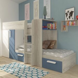 Stylish bunk bed with storage and drawers